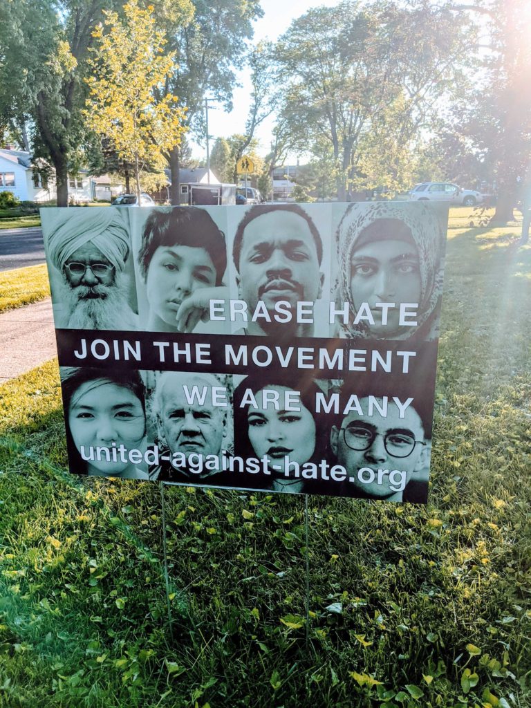 United Against Hate Yard Sign
